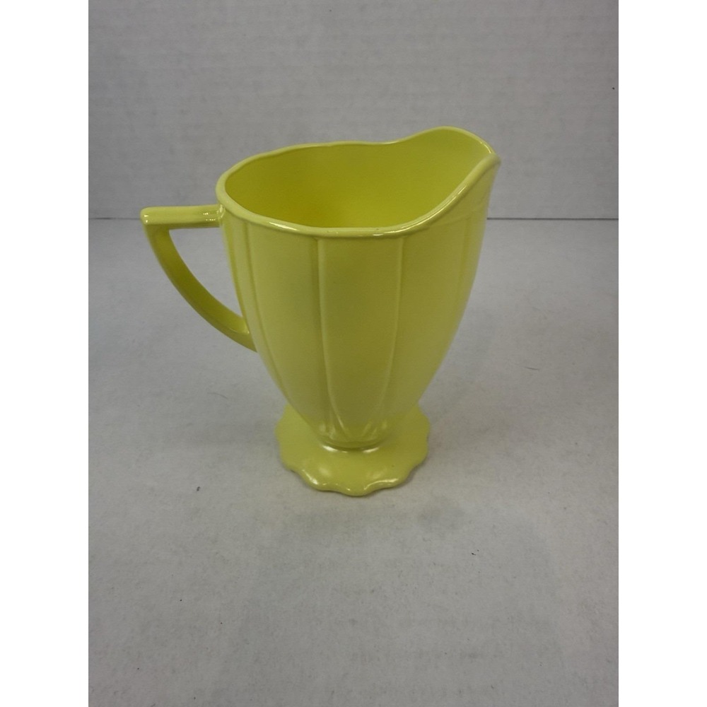 Hazel Atlas Newport Lemon Yellow Creamer Mid Century Modern Depression Glass